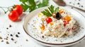 Enchanting Ladybug Salad: A Wholesome and Colorful Delight for Kids on a White Background -