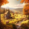 Enchanting landscape in autumn Royalty Free Stock Photo