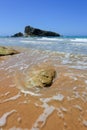 Enchanting landscape between the blue of the sea and the rocks