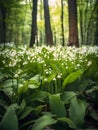 Enchanting Lily of the Valley in a Magical Forest. Generative AI