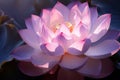 Enchanting Lotus pink purple light. Generate Ai