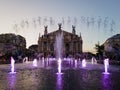 Enchanting Lviv: Evening City Fountain and Opera House