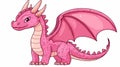 Enchanting Magic Pink Dragon Vector Illustration Royalty Free Stock Photo