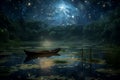 Enchanting Magical pond of stars. Generate Ai Royalty Free Stock Photo