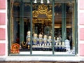 Enchanting Matriochkas: Captivating Russian Nesting Dolls Adorning a Boutique Window in Moscow