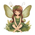 Enchanting meadow whimsy, colorful clipart of cute fairies with playful wings and delicate flower accents