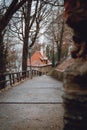 Medieval Village Path in Bohemia, Czech Republic, December Morning