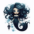 Enchanting Mermaid in Tim Burton Style AI Generated Royalty Free Stock Photo