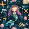 Enchanting mermaid underwater scene fantasy realm digital art colorful ocean whimsical viewpoint imagination unleashed