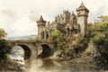 Enchanting Middle Age Scenery: A Storybook Castle with a Berserk