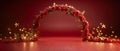 Enchanting Minimalist Holiday Arch with Twinkling Stars. Concept Holiday Decor, Minimalist Design,