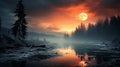 Mystical Winter Moonrise