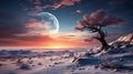 Mystical Winter Moonrise