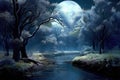 Enchanting Moonlit Landscapes - Generative AI