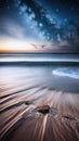 Enchanting Moonlit Seascape illustration Artificial Intelligence artwork generated