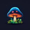 Enchanting Mushroom Magic: A Vibrant Vector Illustration of Lumi Royalty Free Stock Photo