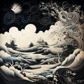 Enchanting Narrative: Quill Pen Weaving Surreal Landscapes and Imaginative Creatures