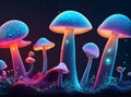 Enchanting Neon Mushrooms: Unveiling the Mysteries of Microorganism Growth.