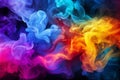 Enchanting neon smoke abstract background - vibrant colors and mystical aura for designs and prints