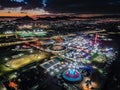 Enchanting Night: Aerial View of Chihuahua City and Santa Rita Fair