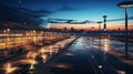 Enchanting Night Scene at the Airport