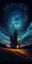 The Enchanting Night: A Tale of Swirling Vortex Energy and Wizardry