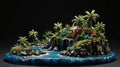 Enchanting Night View: Ceramic Landscape Figurine of Honiara