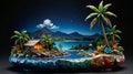 Enchanting Night View: Ceramic Landscape Figurine of Honiara