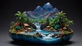 Enchanting Night View: Ceramic Landscape Figurine of Honiara