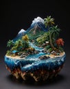 Enchanting Night View: Ceramic Landscape Figurine of Honiara