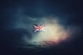 Enchanting Nocturnal Ambiance Great Britain\'s Flag In The Misty Glow