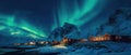 Enchanting Northern Lights Dance Above Hamnoy, Norway, Illuminating The Night Skies