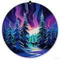 Enchanting Northern Lights illuminating a winter wilderness in the Frosty Firnament