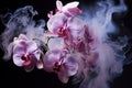 Enchanting Orchids flower smoke. Generate Ai Royalty Free Stock Photo