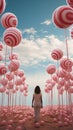 Enchanting Pastel Pink Lollipop Paradise for a Cute Girl