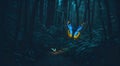 Glowing Flutter, A Butterfly in the Dark Forest - Generative AI