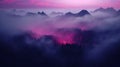 Enchanting Pink, Magenta, and Purple Fog on Dark Hazy Background