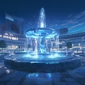 Enchanting Plaza Fountain at Night