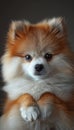 Enchanting pomeranian puppy posing with adorable fluffy charm and irresistible appeal