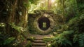 Enchanting Portal in Lush Tropical Forest A Gateway to Adventure.