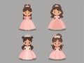 Enchanting Princess - Little Girl in Costume Illustration Royalty Free Stock Photo