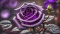 Enchanting Purple Rose on a Dark Background: A Mysterious and Alluring Beauty that Will Grace Your Garden