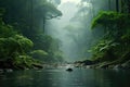 Enchanting Rainforest Canopy Views. Generative ai.