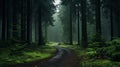 Enchanting Rainy Day In Dark Pine Forests: A Captivating Visual Journey