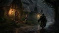 Enchanting Realms: A Druid\'s Nocturnal Heist In Medieval-inspired 2d Game Art