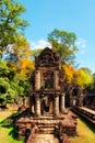 Enchanting remnants: Ancient ruins of Khmer temples, preserving the legacy of ancient Cambodian architecture, a medieval