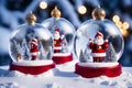 Enchanting Santa Claus Snow Globes for a Magical Holiday Decor.AI Generated
