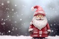 Enchanting Santa Figurine in Frosty Bokeh Panorama