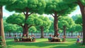 Enchanting scene where children sit beneath a fantastical tree