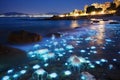 Enchanting sea bioluminescence on the french riviera